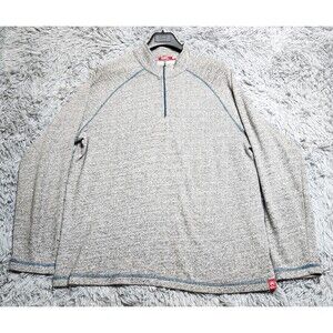 Agave Lux Shirt Mens XL 1/4‎ Zip Mock Neck Gray Long Sleeve Pullover USA Made